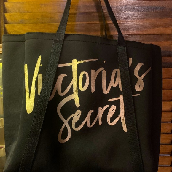 Victoria's Secret 👜 🍾 Limited 🤩 Black/Gold 2 side Insulated Wine CoolerTote - Picture 1 of 7